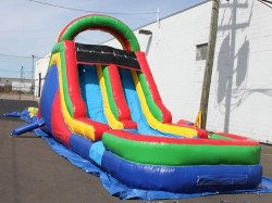 18ft dual lane slide green